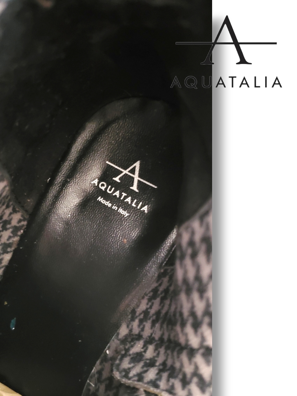 Aquatalia Geneva Calf Elastic Womens Black Leather Zipper Knee High Riding Boots - Picture 13 of 14